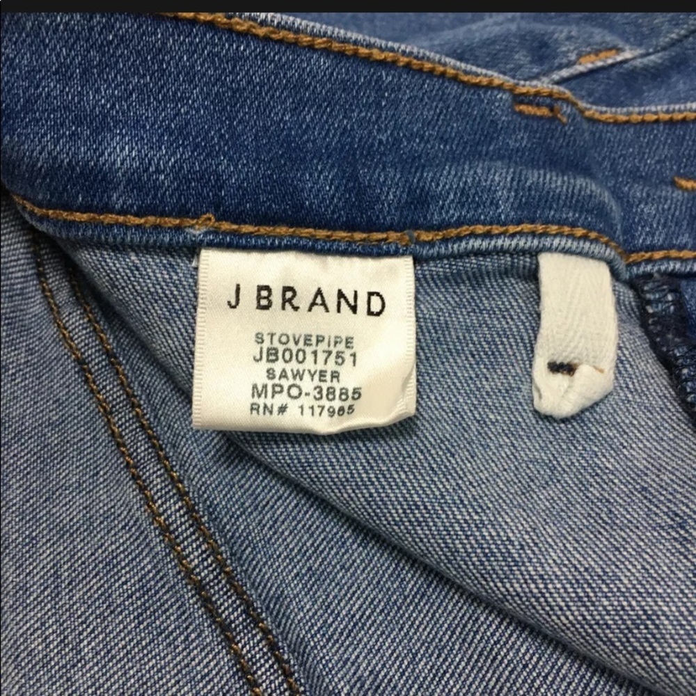 J Brand Jeans High Rise Sawyer Stovepipe Raw Hem Fringe Flat Front - Picture 11 of 14